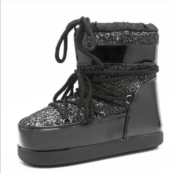 Black Glitter MoonBoots - Picture 3 of 3